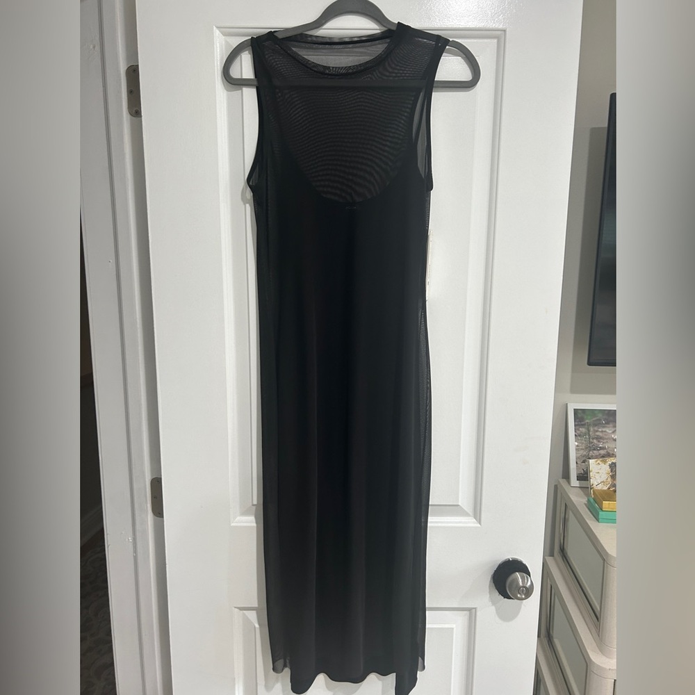 Aqua sheer black dress